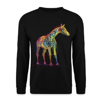 Giraffe Animal Africa Gift Animal Lover Zoo - Unisex Sweatshirt - black - Front - Alina (178cm) & Michal (187cm)