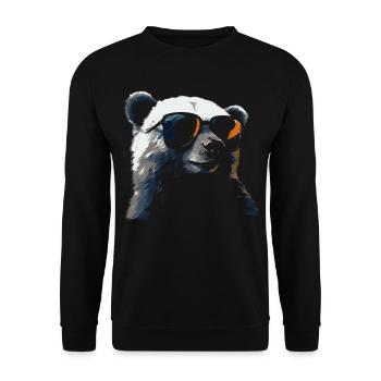 Ours Lunettes de soleil Lunettes cadeaux Ours polaire Cool Animal - Sweat-shirt Unisexe - noir - Devant - Alina (178cm) & Michal (187cm)