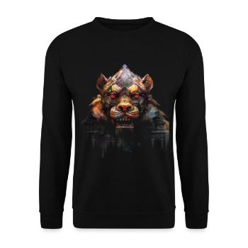 Bear Polygon Art Animal Fantasy Animal Lover - Unisex Sweatshirt - black - Front - Alina (178cm) & Michal (187cm)