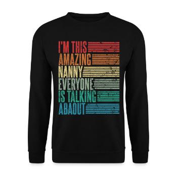 Vintage Nanny Babysitter Gift Retro - Unisex Sweatshirt - black - Front - Alina (178cm) & Michal (187cm)