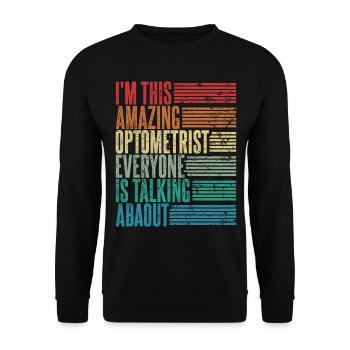 Vintage Optician Optician Gift Retro - Unisex Sweatshirt - black - Front - Alina (178cm) & Michal (187cm)