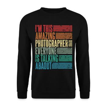 Vintage Photographer Photographer Gift Retro - Unisex Sweatshirt - black - Front - Alina (178cm) & Michal (187cm)