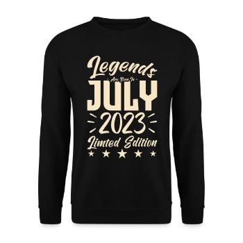 Naissance En Juillet 2023. Cadeau d'anniversaire. - Sweat-shirt Unisexe - noir - Devant - Alina (178cm) & Michal (187cm)