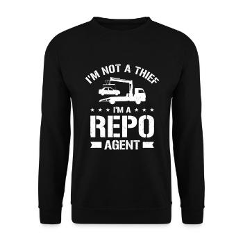 Repo Man Recovery Agent Repossession - Sweat-shirt Unisexe - noir - Devant - Alina (178cm) & Michal (187cm)