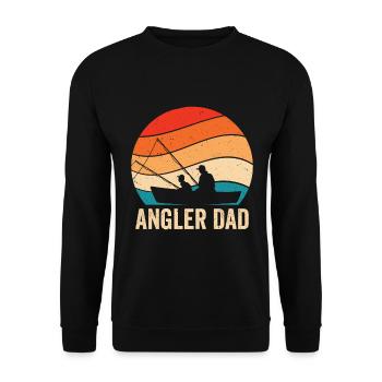 Fischer Vatertag Jagen Fische Papa Fischen - Unisex Pullover - Schwarz - Vorne - Alina (178cm) & Michal (187cm)