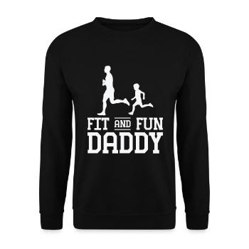 Fitness Fathers Day Gym Workout Training Coach - Unisex Sweatshirt - black - Front - Alina (178cm) & Michal (187cm)