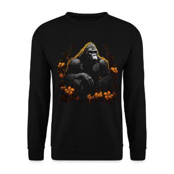 Gorilla Animal Monkey Zoo Animal Motif Animal Lover - Unisex Sweatshirt - black - Front - Alina (178cm) & Michal (187cm)