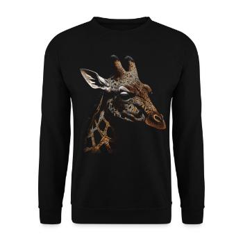 Giraffe Animal Africa Gift Animal Lover Zoo - Unisex Sweatshirt - black - Front - Alina (178cm) & Michal (187cm)