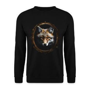 Fuchs Tierliebhaber Geschenk Wildtier Tier Motiv - Unisex Pullover - Schwarz - Vorne - Alina (178cm) & Michal (187cm)