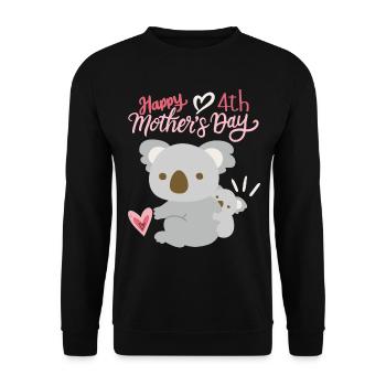 Bonne fête des mères, Koala avec bébé, 4ème fête des mères - Sweat-shirt Unisexe - noir - Devant - Alina (178cm) & Michal (187cm)