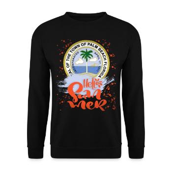 Palm-Beach Florida, Sommerurlaub, Spruch - Unisex Pullover - Schwarz - Vorne - Alina (178cm) & Michal (187cm)