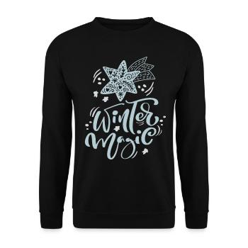 Winter Design, Winter Magic Winter Motif with Star - Unisex Sweatshirt - black - Front - Alina (178cm) & Michal (187cm)