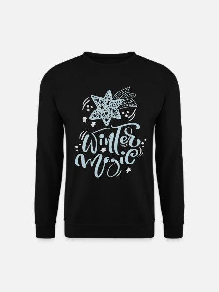 Winter Design, Winter Magic Winter Motiv mit Stern - Unisex Pullover - Schwarz