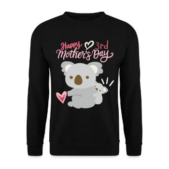 Bonne fête des mères, Koala avec bébé, 3e fête des mères - Sweat-shirt Unisexe - noir - Devant - Alina (178cm) & Michal (187cm)