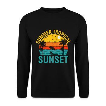 Saison d’été Vacances tropicales Plage Été - Sweat-shirt Unisexe - noir - Devant - Alina (178cm) & Michal (187cm)