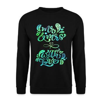 Mr & Mrs, Love-Love, Wedding, Wedding Typography - Unisex Sweatshirt - black - Front - Alina (178cm) & Michal (187cm)