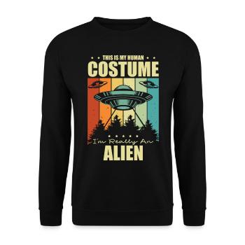 This is my human costume I really am - Unisex Sweatshirt - black - Front - Alina (178cm) & Michal (187cm)