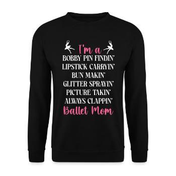 Ballet Dancer Dance Girl Ballerina - Unisex Pullover - Schwarz - Vorne - Alina (178cm) & Michal (187cm)