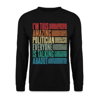 Vintage Politician Politician Gift Retro - Unisex Sweatshirt - black - Front - Alina (178cm) & Michal (187cm)