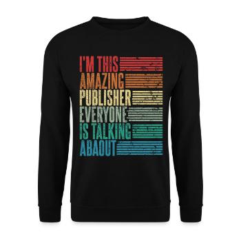 Vintage Verleger Verlegerin Geschenk Retro - Unisex Pullover - Schwarz - Vorne - Alina (178cm) & Michal (187cm)