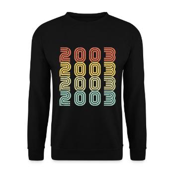 2003 Vintage Retro Cadeau D'anniversaire 2003 - Sweat-shirt Unisexe - noir - Devant - Alina (178cm) & Michal (187cm)