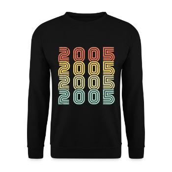 2005 Vintage Retro Cadeau D'anniversaire 2005 - Sweat-shirt Unisexe - noir - Devant - Alina (178cm) & Michal (187cm)
