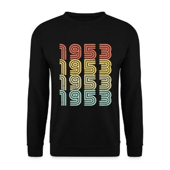 1953 Vintage Retro Geburtstagsgeschenk 1953 - Unisex Pullover - Schwarz - Vorne - Alina (178cm) & Michal (187cm)