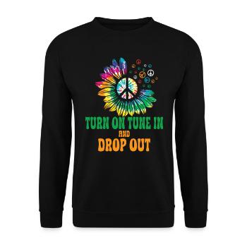 Hippie Peace Sign Peace Flowers Flower Child - Sweat-shirt Unisexe - noir - Devant - Alina (178cm) & Michal (187cm)