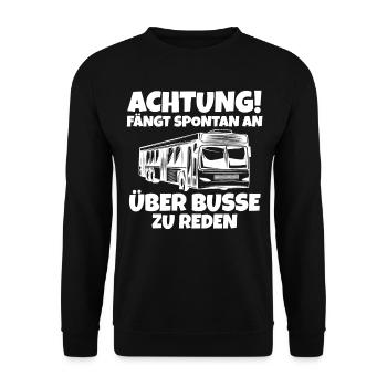 Busfahrer Bus - Unisex Pullover - Schwarz - Vorne - Alina (178cm) & Michal (187cm)