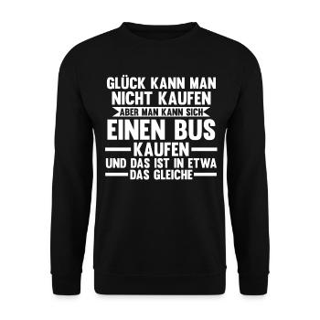 Busfahrer Bus - Unisex Pullover - Schwarz - Vorne - Alina (178cm) & Michal (187cm)