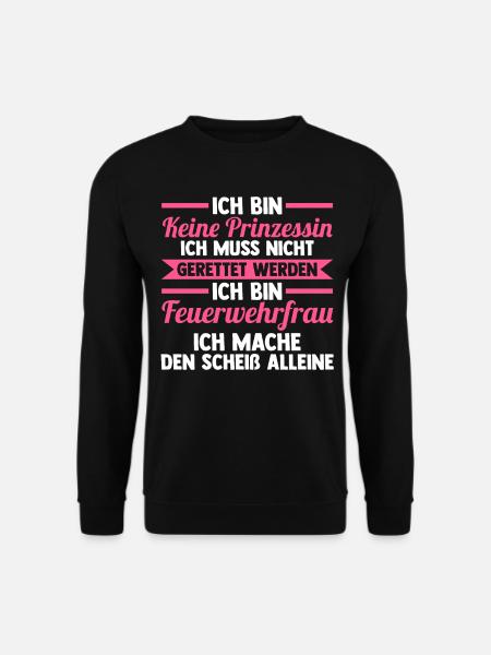Feuerwehr Prinzessin Feuerwehrfrau - Unisex Pullover - Schwarz