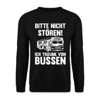 Busfahrer Bus - Unisex Pullover - Schwarz - Vorne - Alina (178cm) & Michal (187cm)