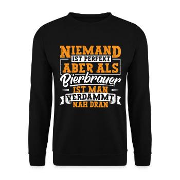 Bierbrauer Bier Leidenschaft - Unisex Pullover - Schwarz - Vorne - Alina (178cm) & Michal (187cm)