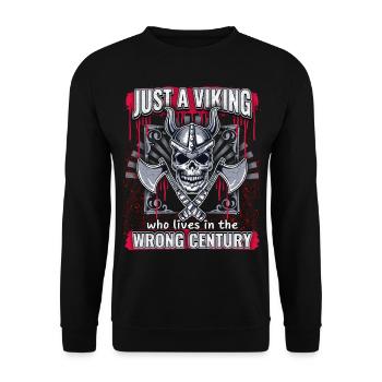 Guerrier viking, dicton drôle, style dessin animé - Sweat-shirt Unisexe - noir - Devant - Alina (178cm) & Michal (187cm)