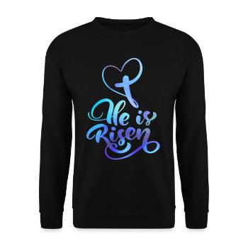 Easter Jesus Christ Resurrection Saying - Unisex Sweatshirt - black - Front - Alina (178cm) & Michal (187cm)