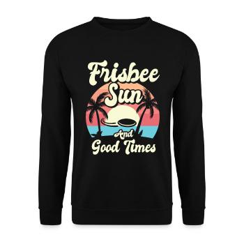 Frisbee Tropical Summer Vacation Flying Disc Sport - Unisex Sweatshirt - black - Front - Alina (178cm) & Michal (187cm)