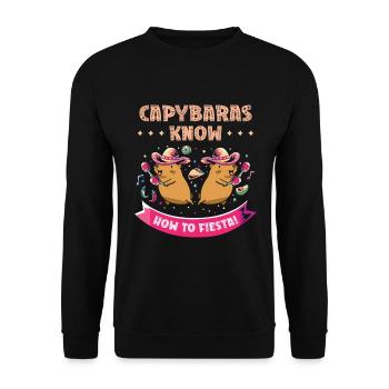 Capybara Mariachi Cinco de Mayo Fiesta - Sweat-shirt Unisexe - noir - Devant - Alina (178cm) & Michal (187cm)