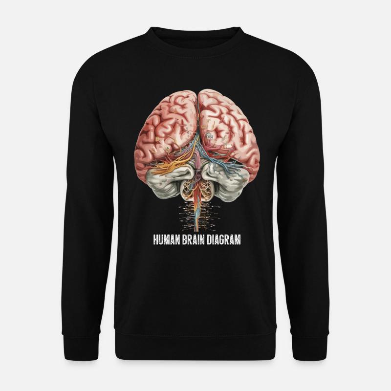 Wissenschaft des menschlichen Gehirndiagramms - Unisex Pullover - Schwarz