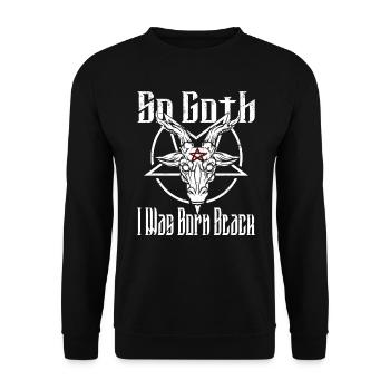 Satan Beelzebub Devil Gothic Pentagram Mystical - Unisex Sweatshirt - black - Front - Alina (178cm) & Michal (187cm)
