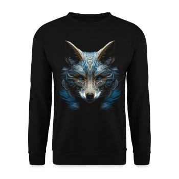 Fuchs Tierliebhaber Geschenk Wildtier Tier Motiv - Unisex Pullover - Schwarz - Vorne - Alina (178cm) & Michal (187cm)