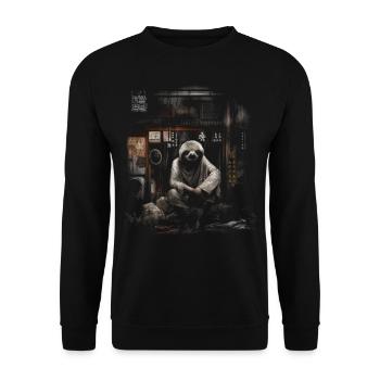 Sloth Animal Gift Animal Motif Art Artwork - Sweat-shirt Unisexe - noir - Devant - Alina (178cm) & Michal (187cm)