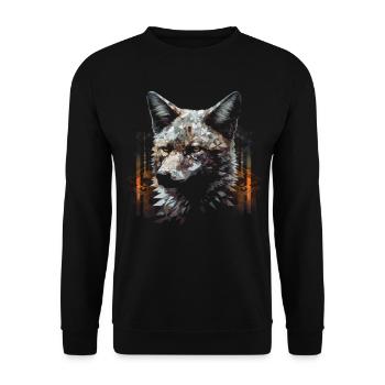 Fox Animal Lover Gift Motif animal sauvage - Sweat-shirt Unisexe - noir - Devant - Alina (178cm) & Michal (187cm)
