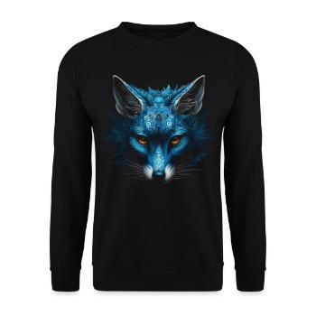 Fox Animal Lover Gift Wild Animal Animal Motif - Unisex Sweatshirt - black - Front - Alina (178cm) & Michal (187cm)