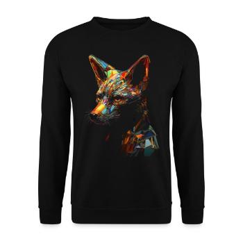 Fuchs Tierliebhaber Geschenk Wildtier Tier Motiv - Unisex Pullover - Schwarz - Vorne - Alina (178cm) & Michal (187cm)