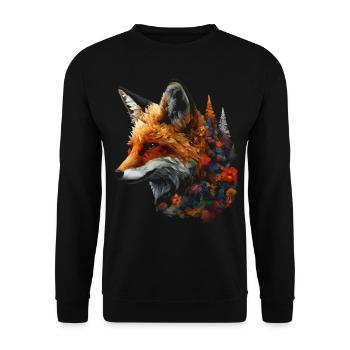 Fox Animal Lover Gift Motif animal sauvage - Sweat-shirt Unisexe - noir - Devant - Alina (178cm) & Michal (187cm)