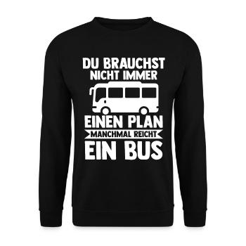Bus Busfahrer - Unisex Pullover - Schwarz - Vorne - Alina (178cm) & Michal (187cm)