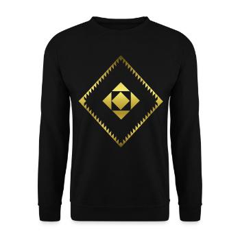 Geometrische Form - Grafik - Abstrakt - Geometrie - Unisex Pullover - Schwarz - Vorne - Alina (178cm) & Michal (187cm)