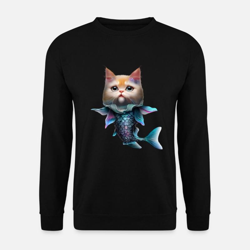 Fusion de chats de poisson - Sweat-shirt Unisexe - noir