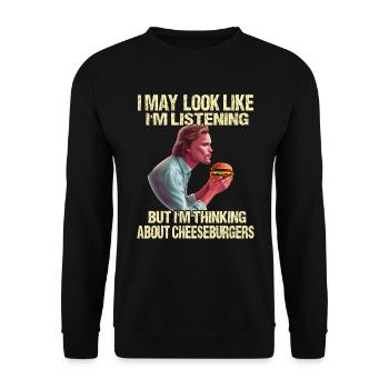 Thoughts of cheeseburgers - Unisex Sweatshirt - black - Front - Alina (178cm) & Michal (187cm)
