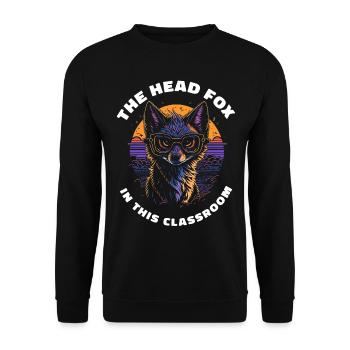 The Head Fox In This Classroom Lehrer Geschenk - Unisex Pullover - Schwarz - Vorne - Alina (178cm) & Michal (187cm)
